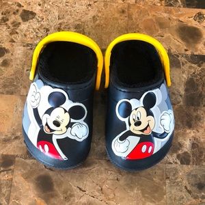 Mickey Mouse fleece lined Crocs.